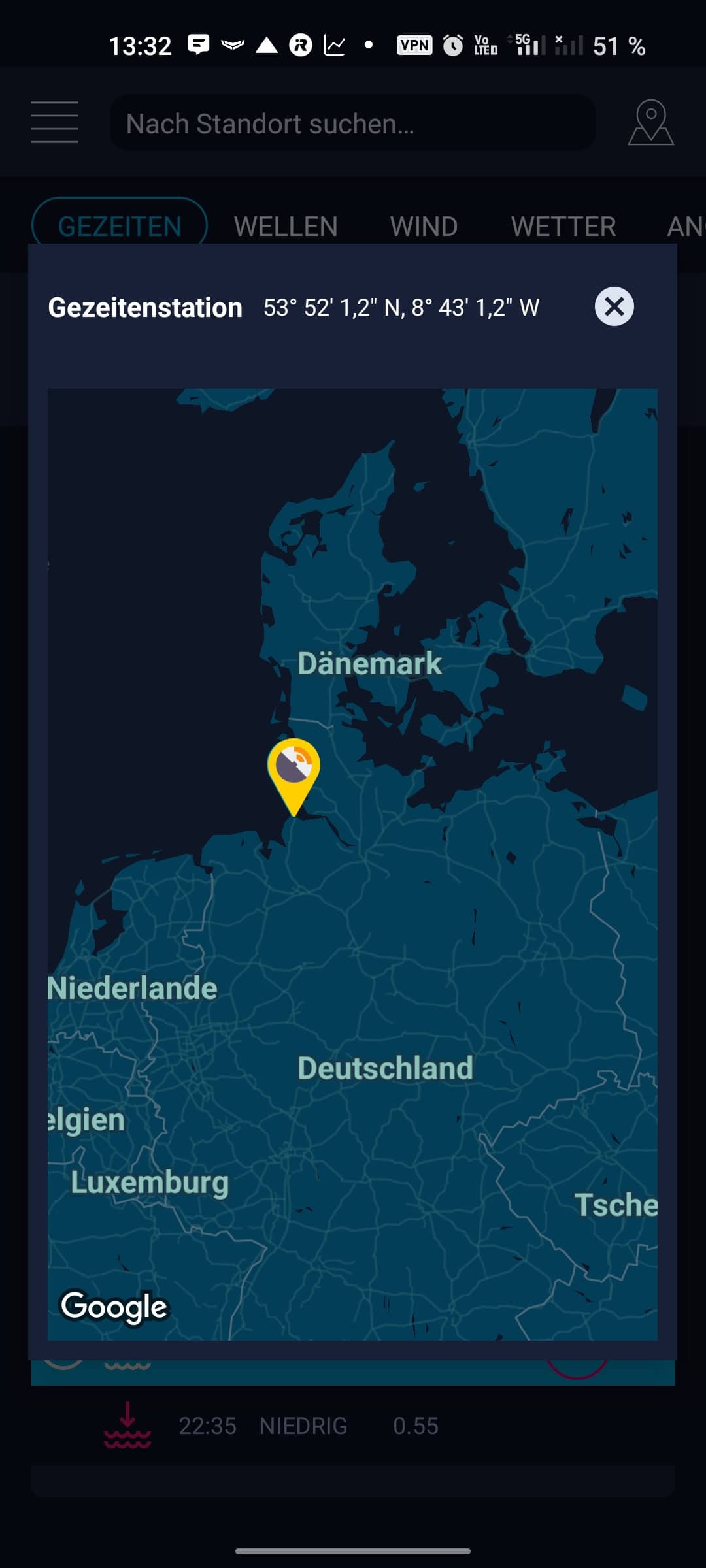 HighTide: Gezeiten in meiner Nähe (Tidenzeiten)