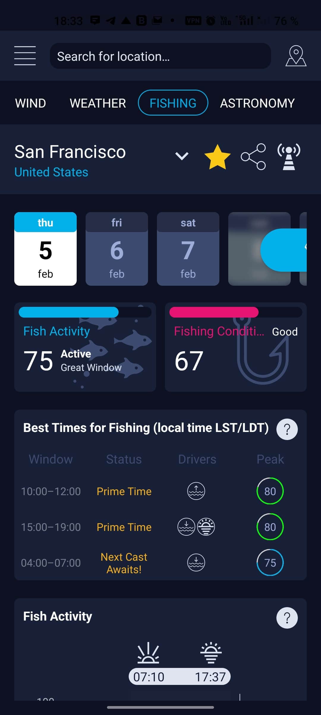 Fishing preview — High Tide app