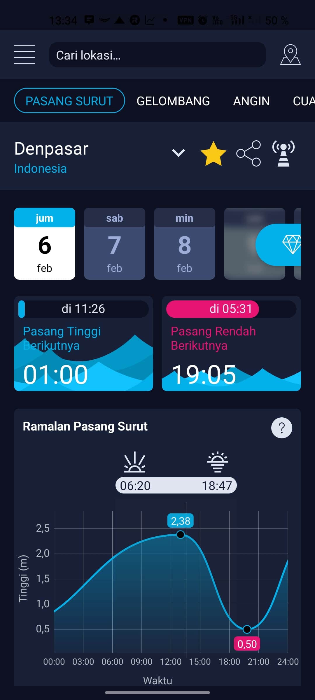 Tide times screenshot
