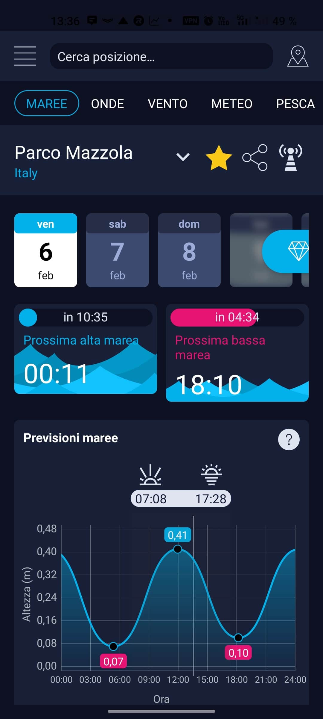 Tide times screenshot