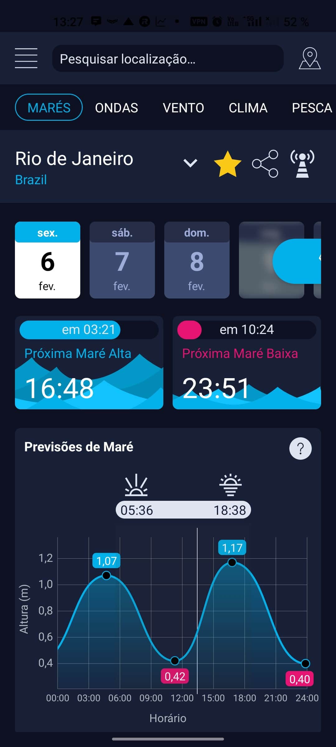 Tide times screenshot